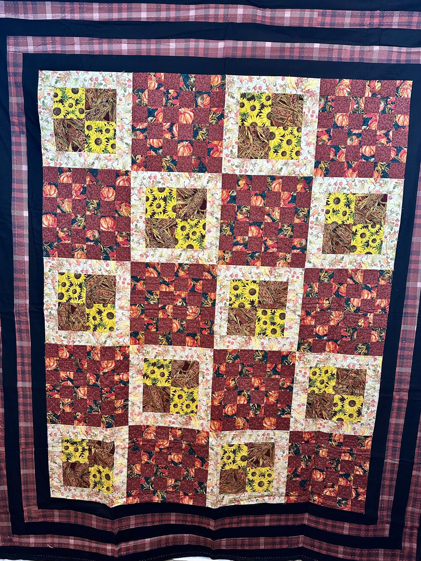 Hand Quilted Fall Throw Quilt